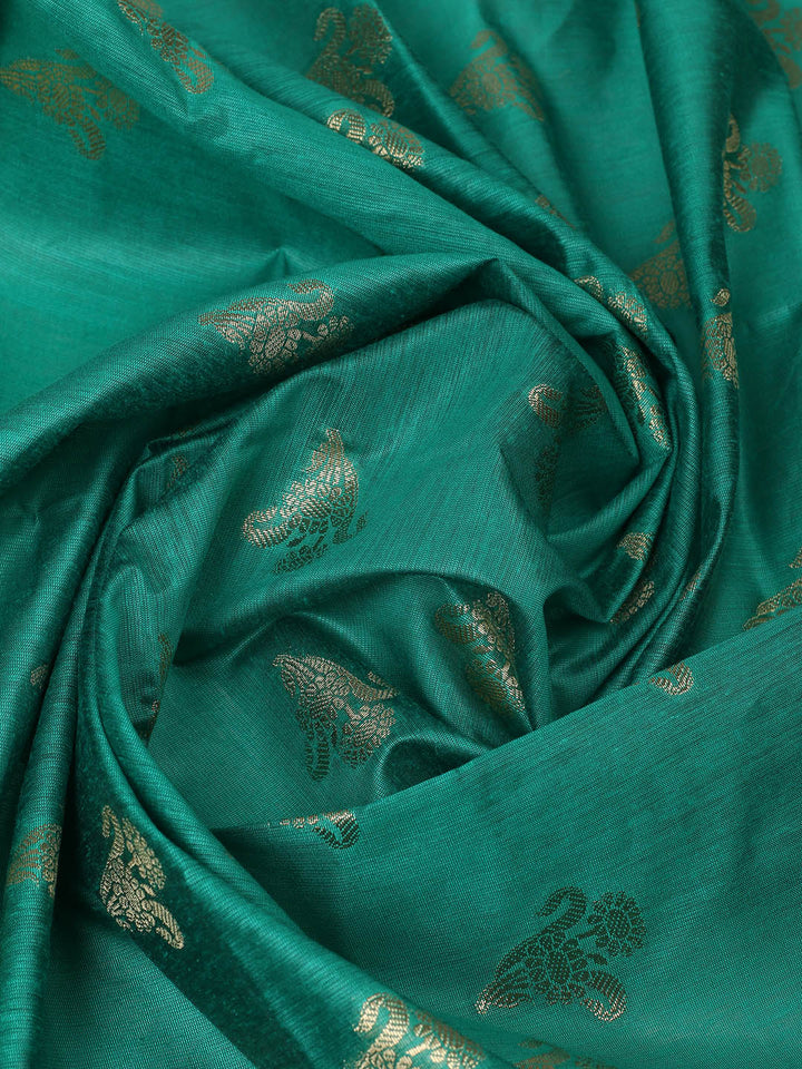 Woven Design Chanderi Unstitched Suit With Pant &amp; Dupatta