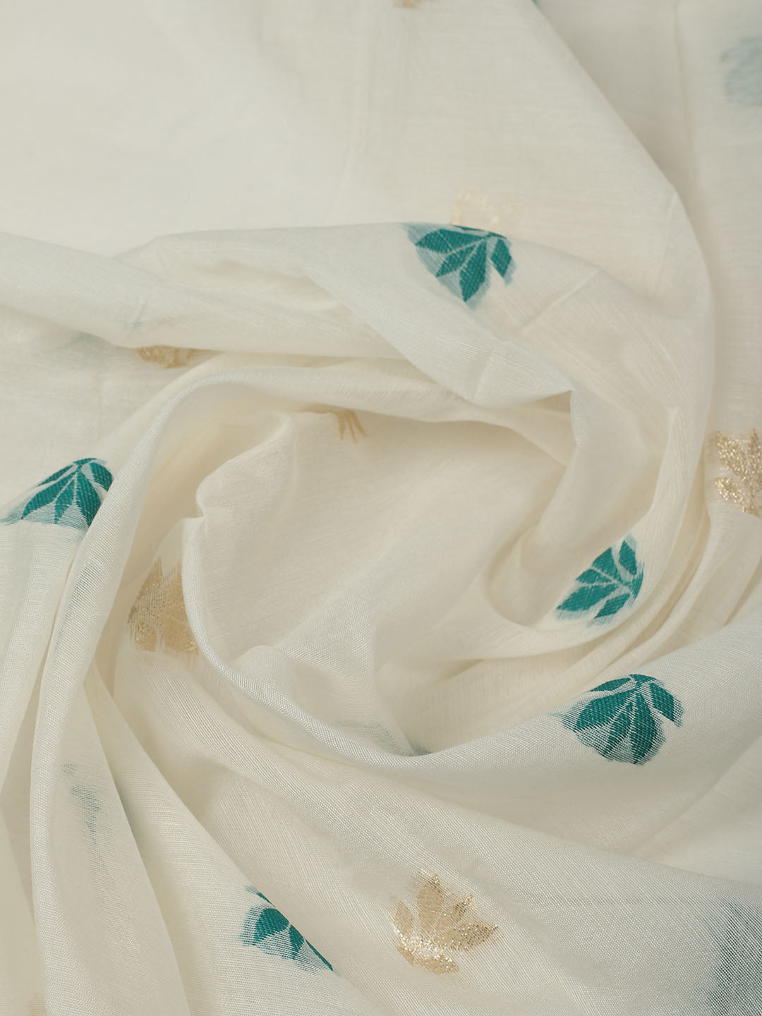 Embroidered Chanderi Unstitched Kurta With Pant &amp; Dupatta