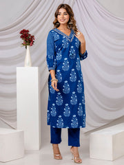 Printed Cotton Kurta With Pants