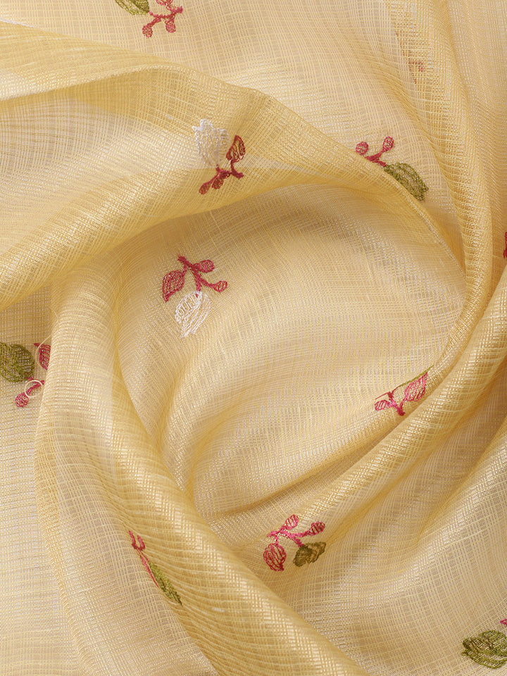 Embroidered Tissue Unstitched Suit With Pant &amp; Dupatta