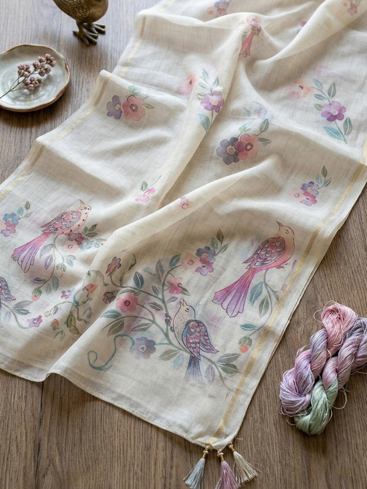 Embroidered Cotton Blend Unstitched Suit With Pant &amp; Dupatta
