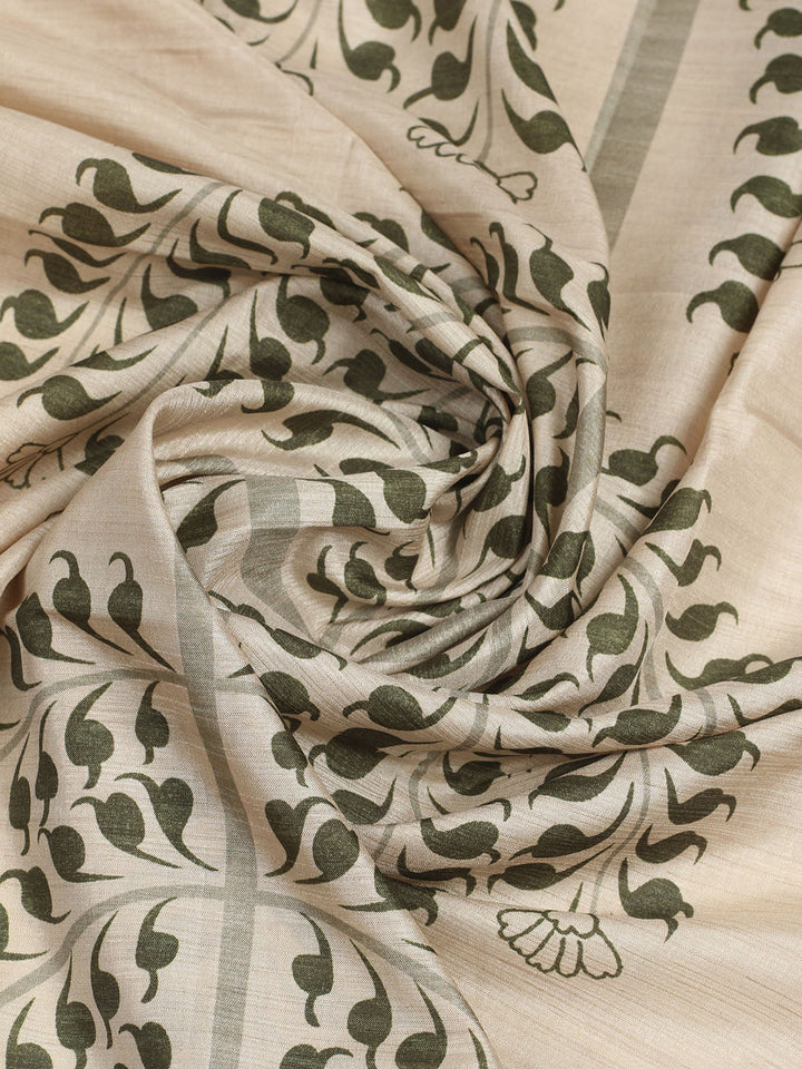 Embroidered Tussar Unstitched Suit With Dupatta