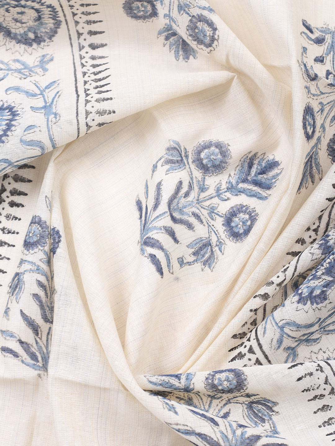 Printed Cotton Blend Unstitched Suit With Pant &amp; Dupatta