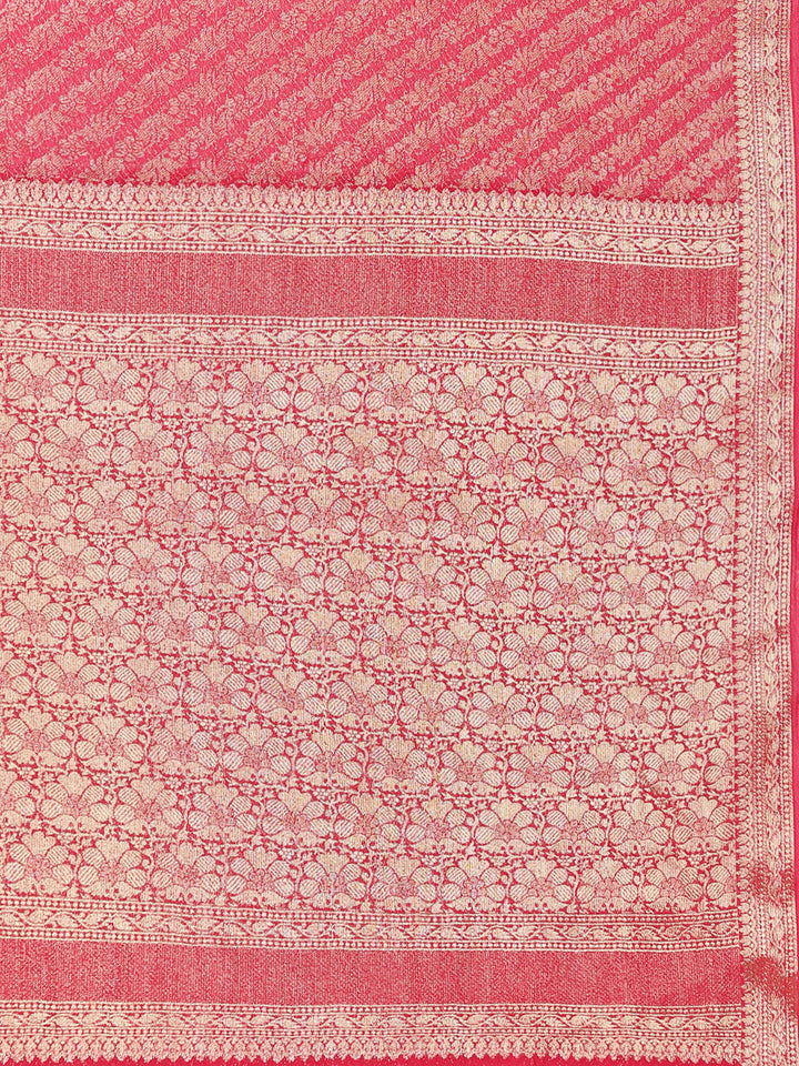 Zari Jaal Woven Crepe Saree