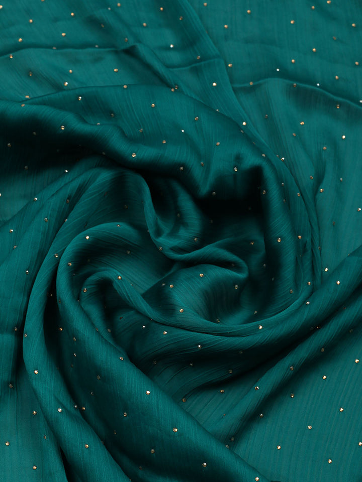 Embellished Chiffon Unstitched Suit With Pant &amp; Dupatta