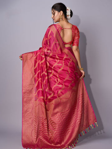 Zari Jaal Woven Art Silk Saree