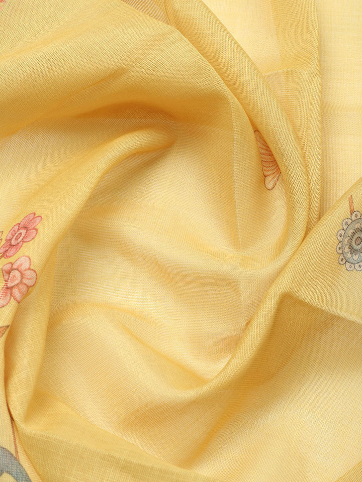 Embroidered Cotton Blend Unstitched Suit With Pant &amp; Dupatta