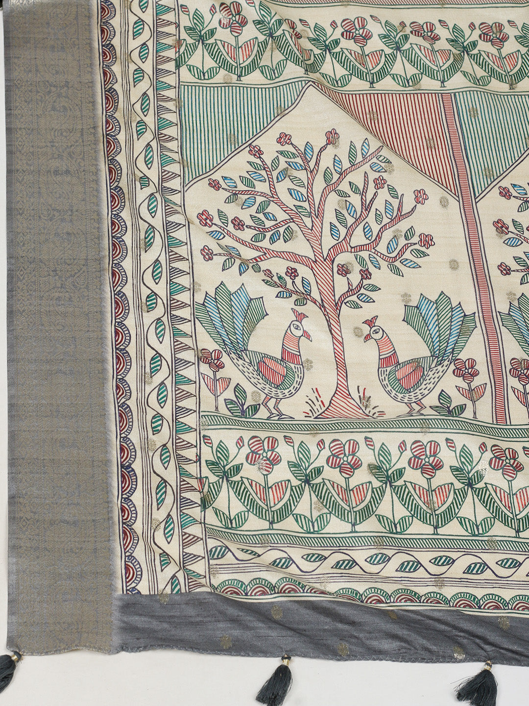 Printed &amp; Woven Design Art Silk Saree