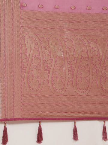 Zari Booti Organza Woven Saree