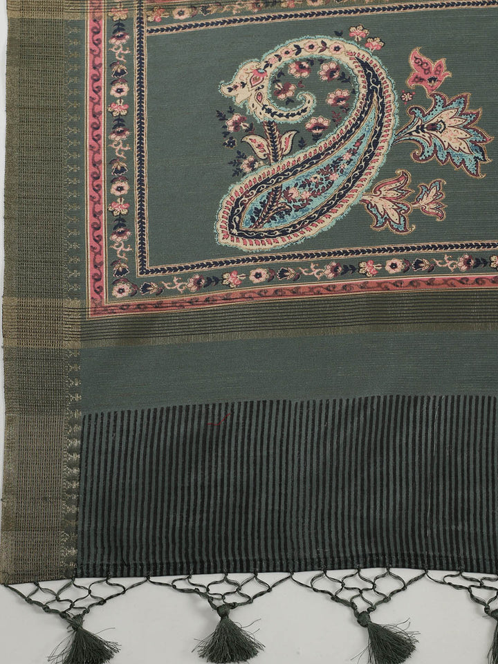 Printed Tussar Saree