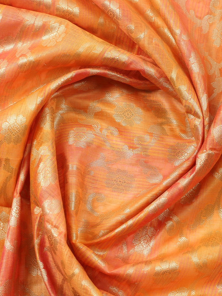 Woven Design Chanderi Unstitched Suit With Pant &amp; Dupatta