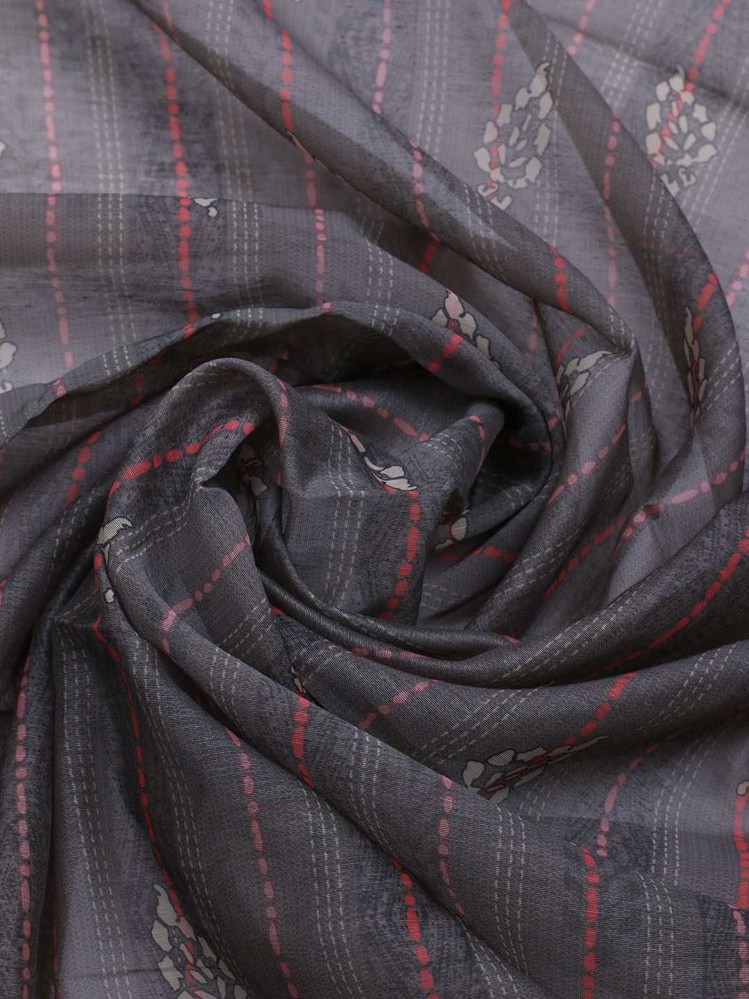 Printed Chanderi Unstitched Suit With Dupatta