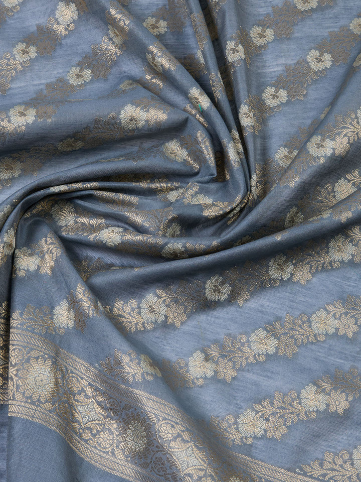 Woven Chanderi Unstitched Suit With Dupatta