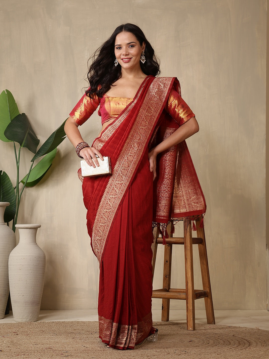 Woven Design Tussar Silk Saree