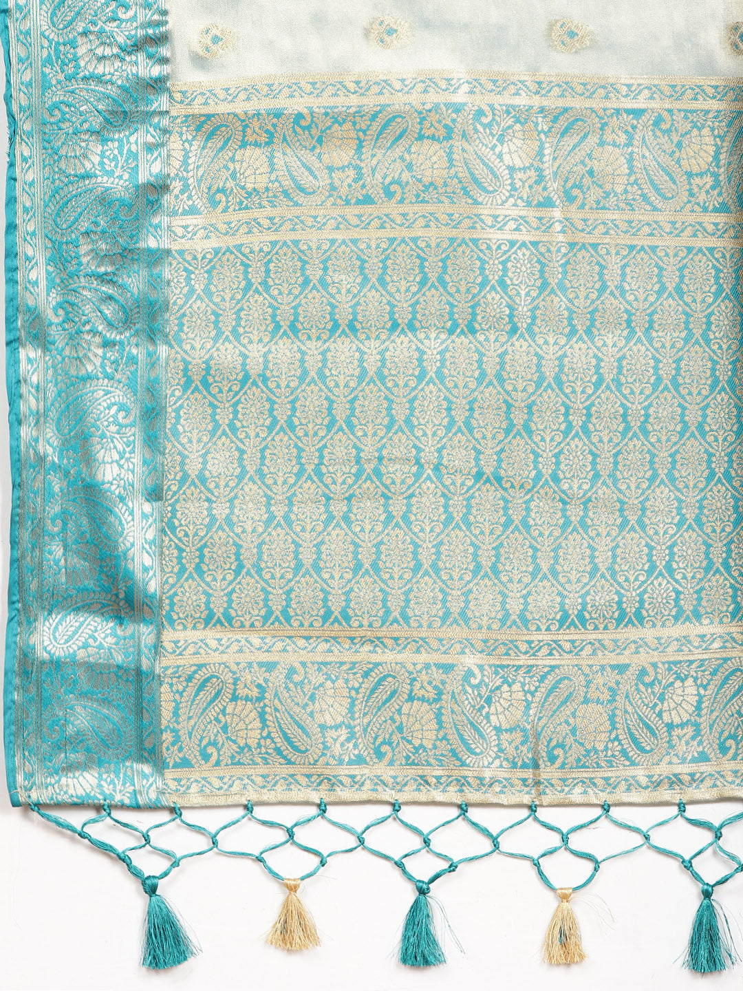 Plain Zari Border Banarasi Woven Saree