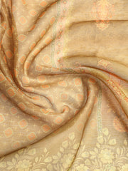 Printed Booti Chanderi Unstitched Suit With Dupatta