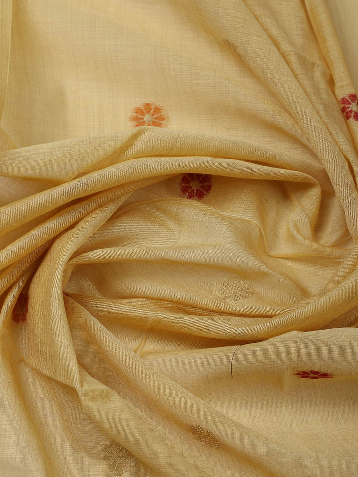 Embroidered Chanderi Unstitched Suit With Pant &amp; Dupatta
