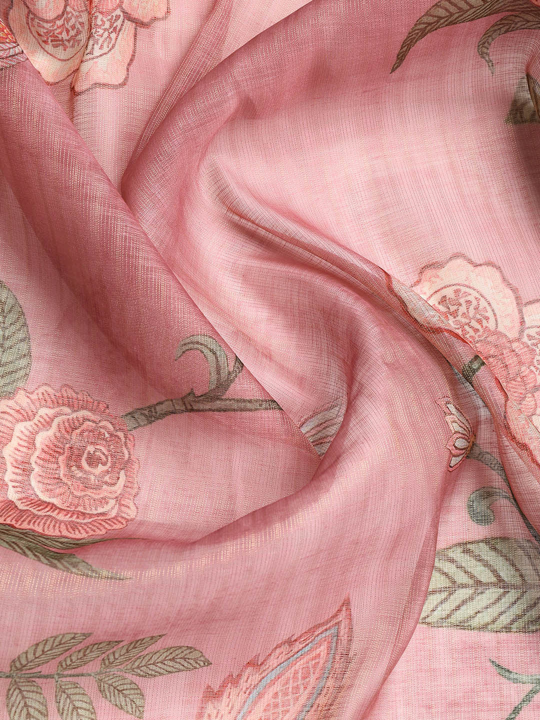 Neck Embroidered Chanderi Unstitched Suit With Dupatta