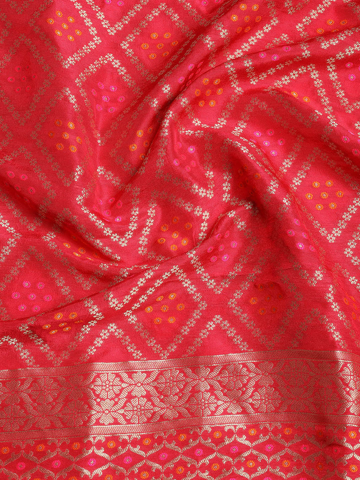 Embroidered Chanderi Unstitched Suit With Dupatta