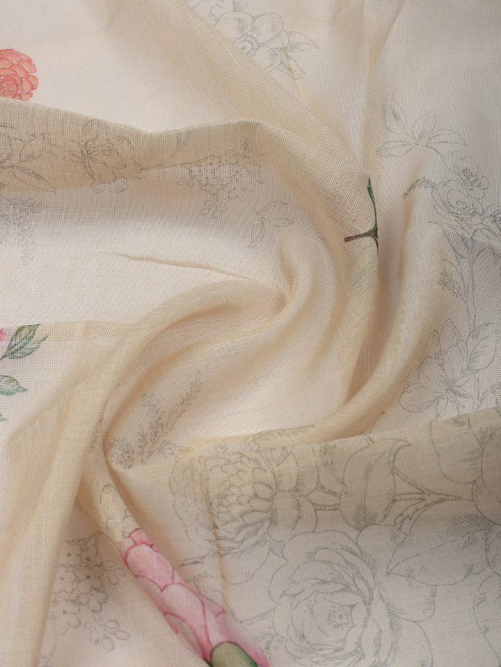 Embroidered Tissue Unstitched Suit With Pant &amp; Dupatta