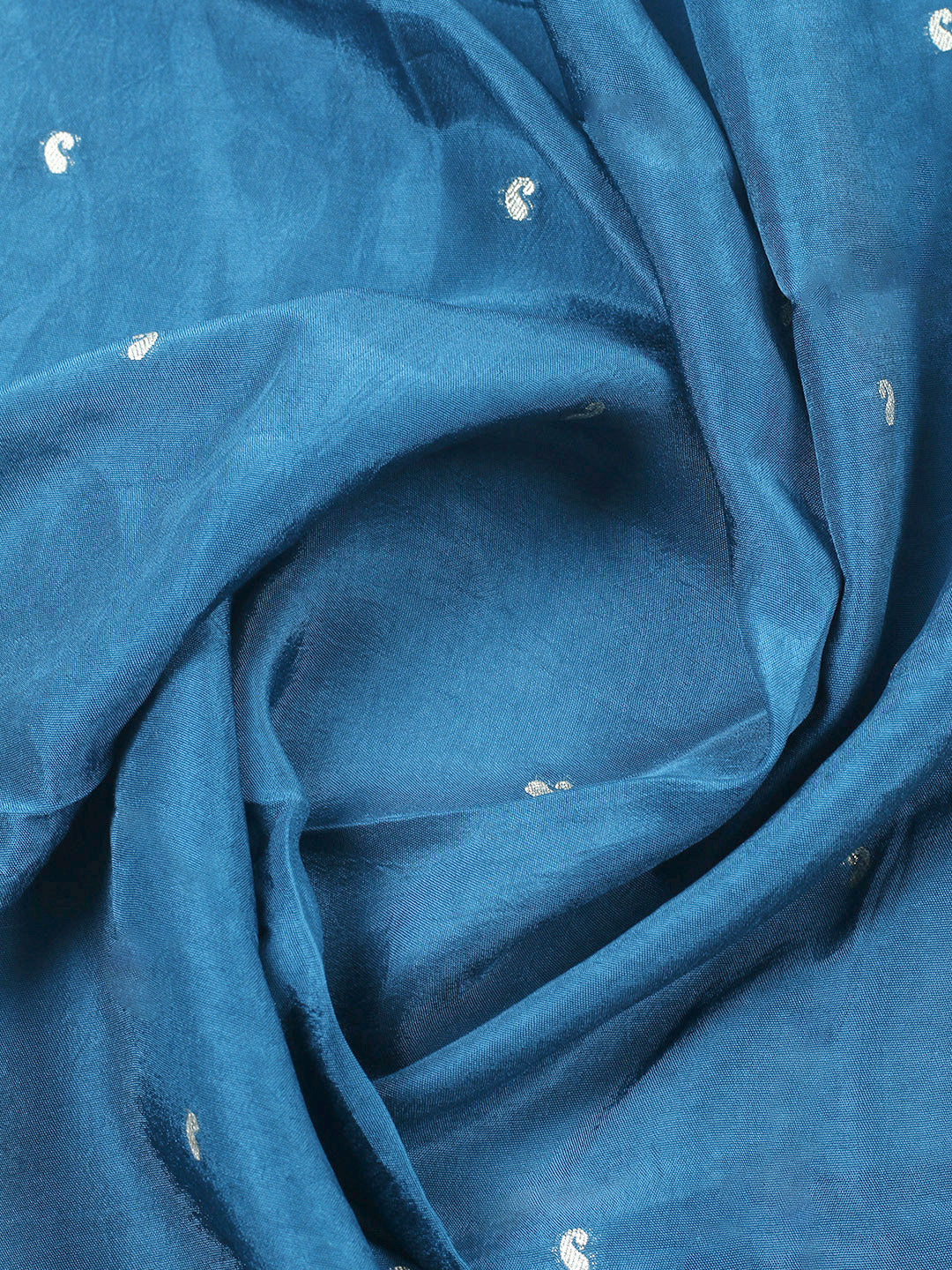 Embroidered Chanderi Unstitched Suit With Pant &amp; Dupatta