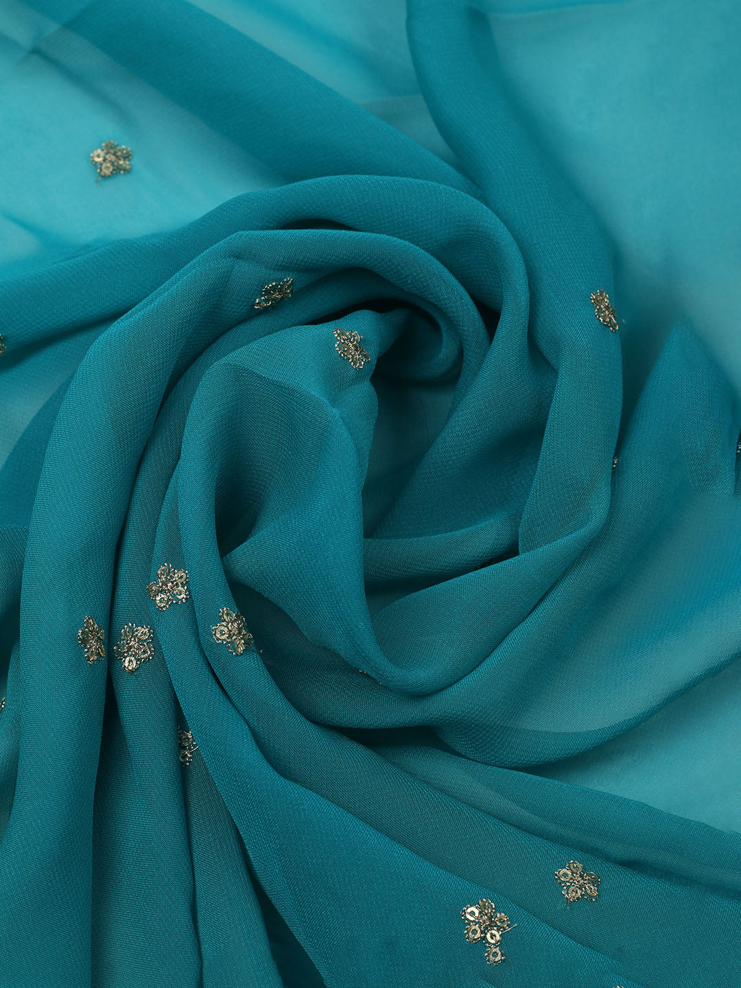 Embroidered Art Silk Unstitched Suit With Dupatta