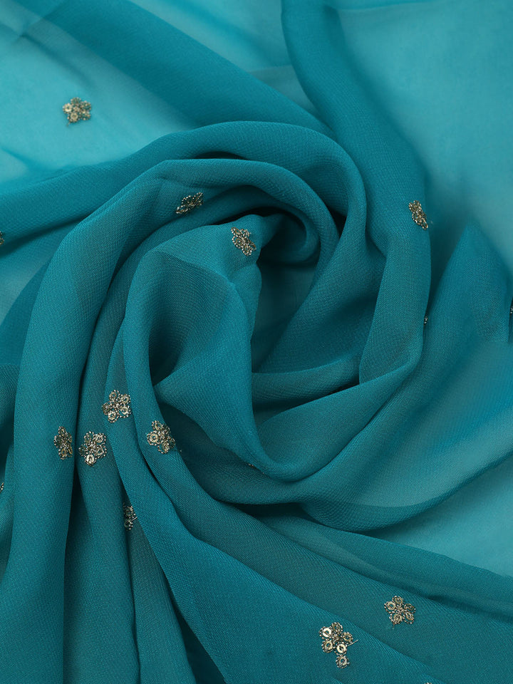 Embroidered Art Silk Unstitched Suit With Dupatta