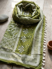 Embroidered Cotton Blend Unstitched Suit With Pant & Dupatta