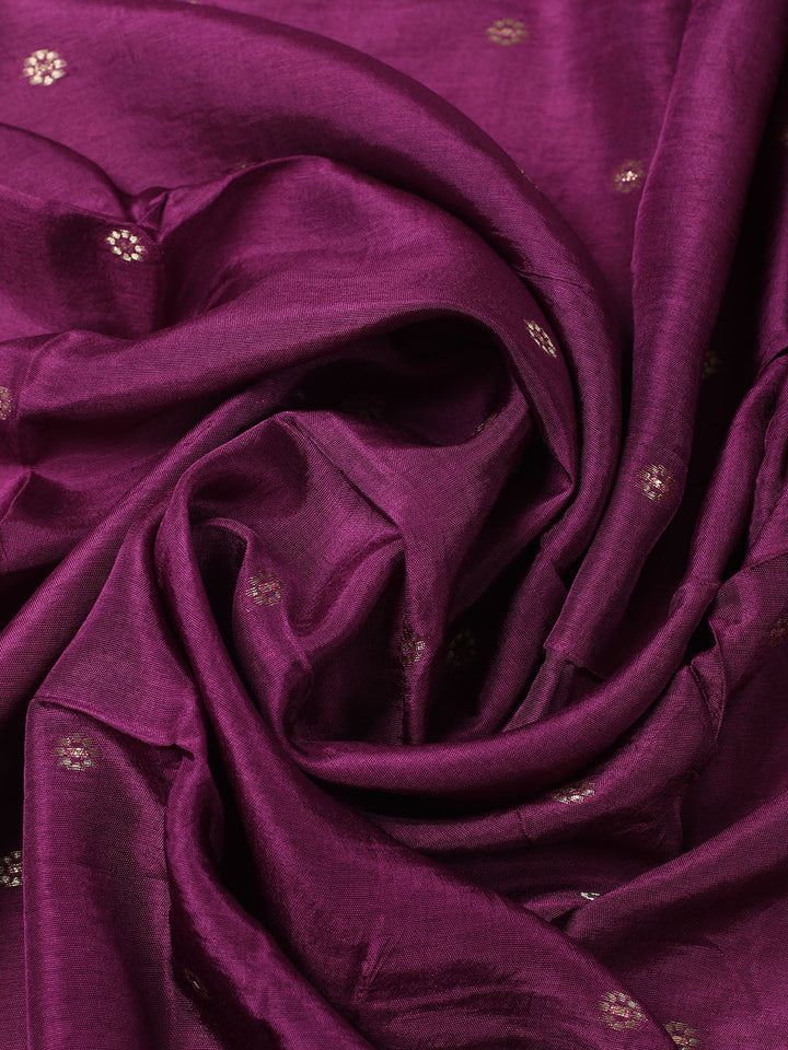 Woven Design Chanderi Unstitched Kurta With Pant &amp; Dupatta