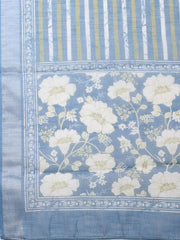 Embroidered Linen Blend Unstitched Suit With Pant & Dupatta