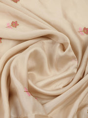 Embroidered Chanderi Unstitched Suit With Pant & Dupatta