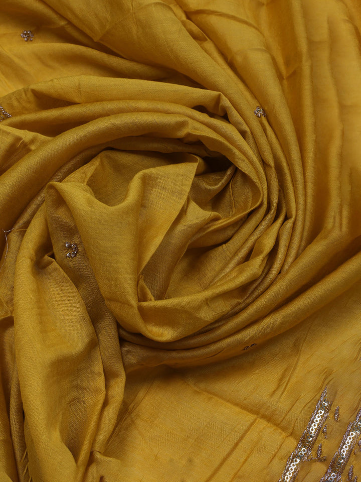 Neck Embroidered Chanderi Unstitched Suit With Dupatta