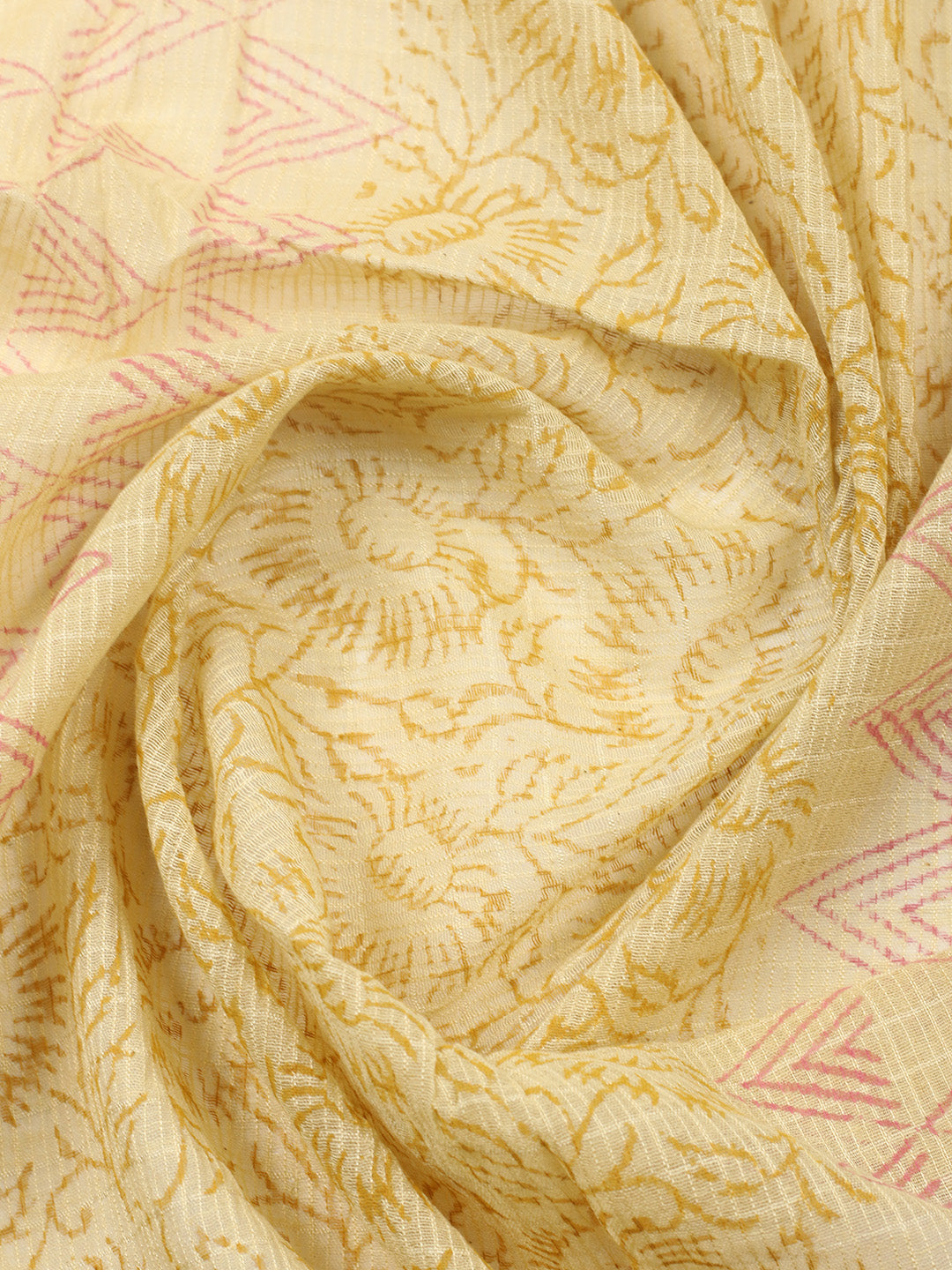 Printed Cotton Blend Unstitched Suit With Pant &amp; Dupatta