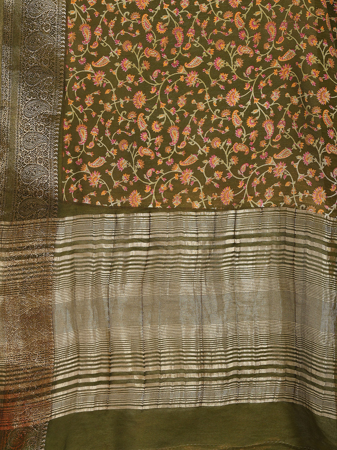 Digital Printed Cotton Blend Woven Saree