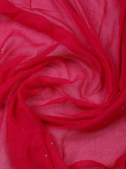 Woven Design Chanderi Rani Unstitched Suit With Pant & Dupatta