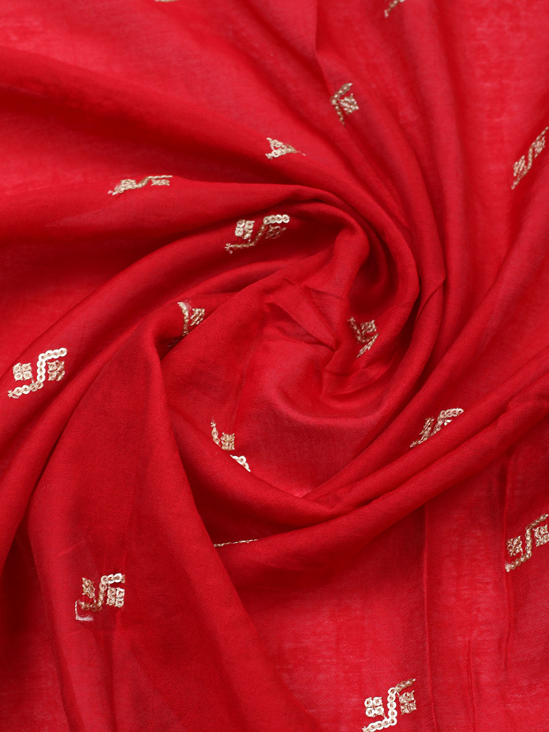 Embroidered Cotton Unstitched Suit With Pant &amp; Dupatta