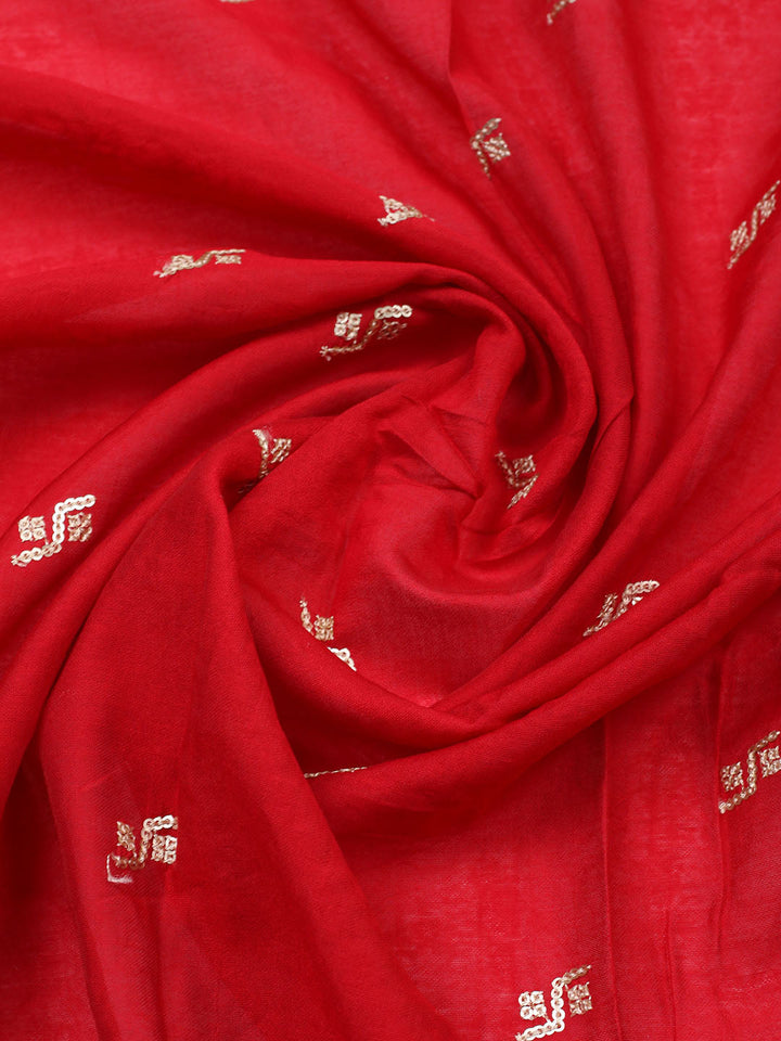 Embroidered Cotton Unstitched Suit With Pant &amp; Dupatta
