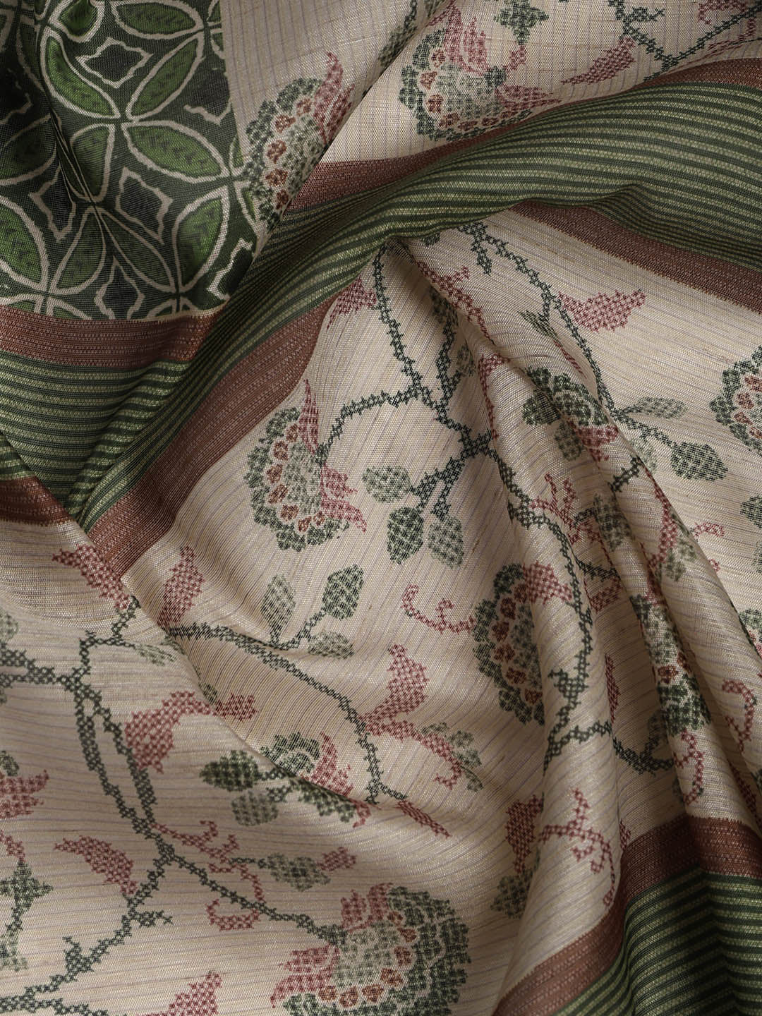 Embroidered Chanderi Unstitched Suit Piece With Dupatta
