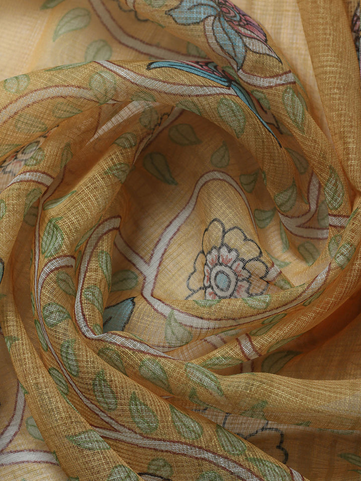 Embroidered Cotton Blend Unstitched Suit With Pant &amp; Dupatta