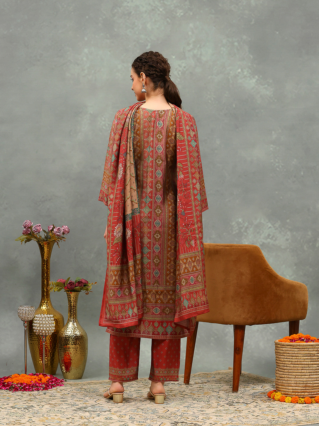 Printed Muslin Kurta With Pant &amp; Dupatta