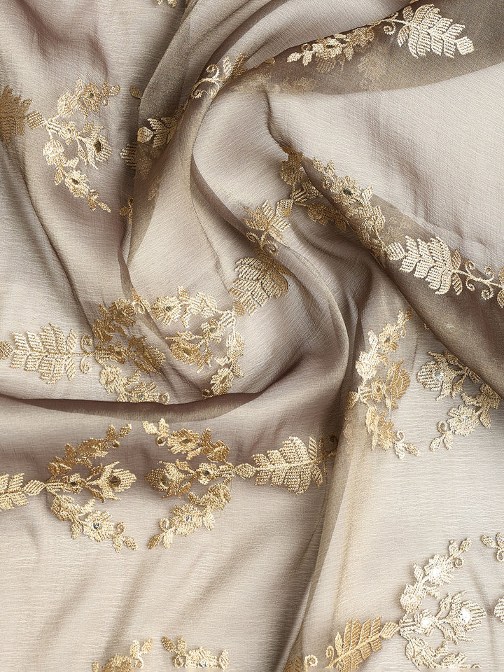 Embroidered Organza Unstitched Suit With Dupatta