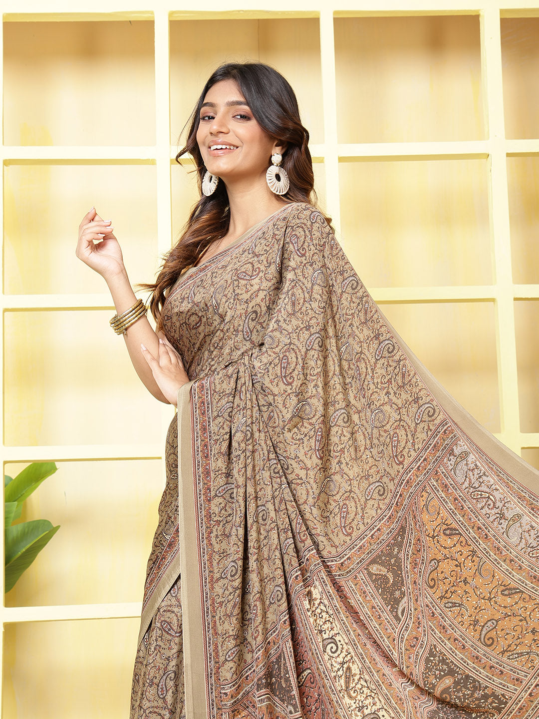 Digital Printed Crepe Saree