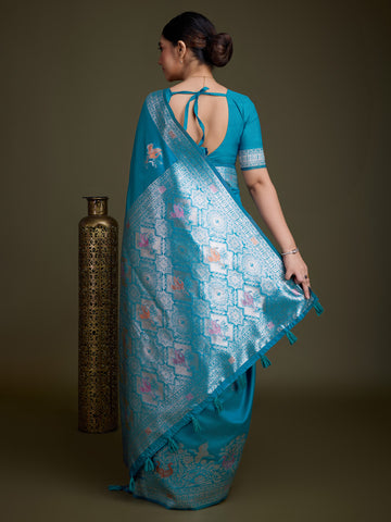 Zari Jaal Woven Art Silk Saree