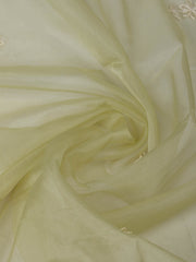 Embroidered Chanderi Pista Green Unstitched Suit With Pant & Dupatta