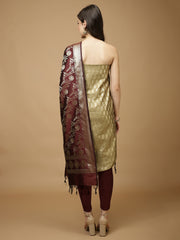 Woven Chanderi Unstitched Suit Piece With Dupatta