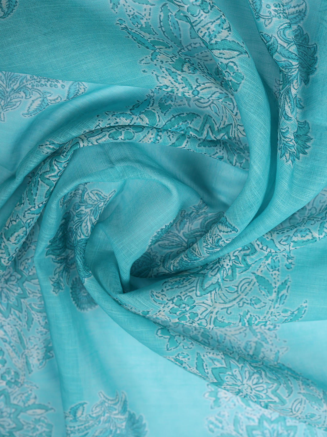 Embroidered Cotton Blend Unstitched Suit With Pant &amp; Dupatta