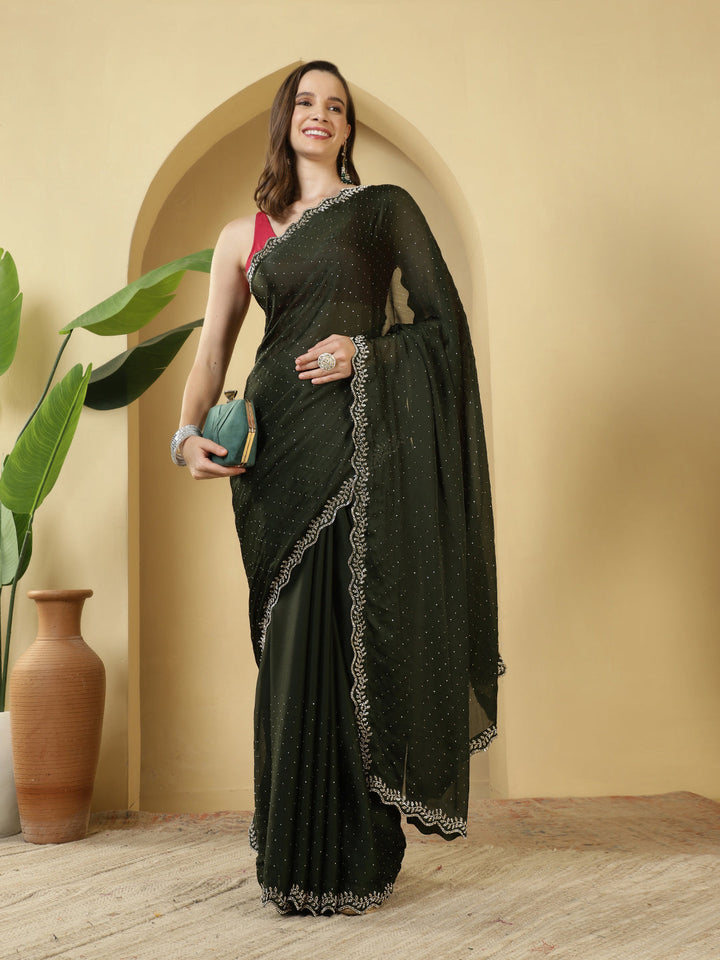 Digital Printed Chiffon Saree