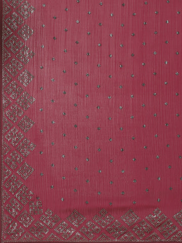 Stone Embroidered Chiffon Saree