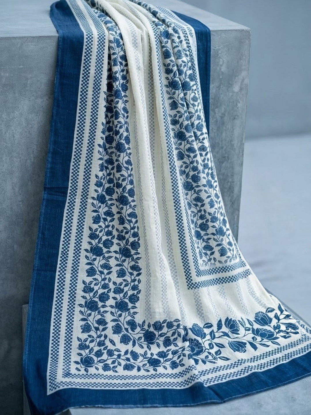 Embroidered Cotton Blend Unstitched Suit With Pant &amp; Dupatta