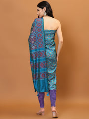 Patola Print Cotton Unstitched Suit Piece With Dupatta